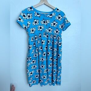 Hanna Andersson blue black and white flower dress